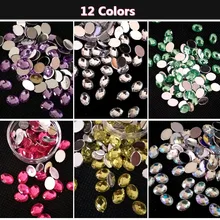 Горячее предложение 25 шт./1 упаковка 6*8 мм овальные сверла Алмазные блестки акриловые Стразы DIY украшения 3D инструмент для дизайна ногтей