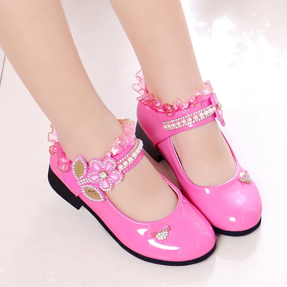 2019 girl crystal pearl sandals princess shoes sandals kids sneakers girls shoes jelly sandals summer sandals for girls 40J23 (5)