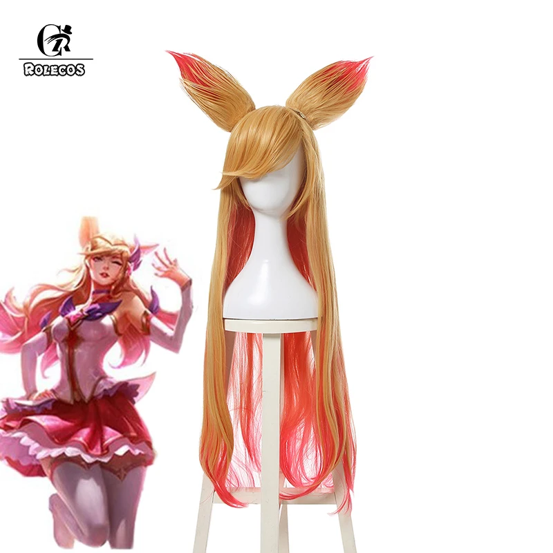 ROLECOS игровой персонаж LOL Косплей головной убор Звездный Guardian Ahri 90 см/35 43 дюйма