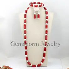 Чудесные африканские бусины ожерелье из коралловых бусин набор 38 дюймов длинный коралловый свадебный ювелирный набор мода CNR288