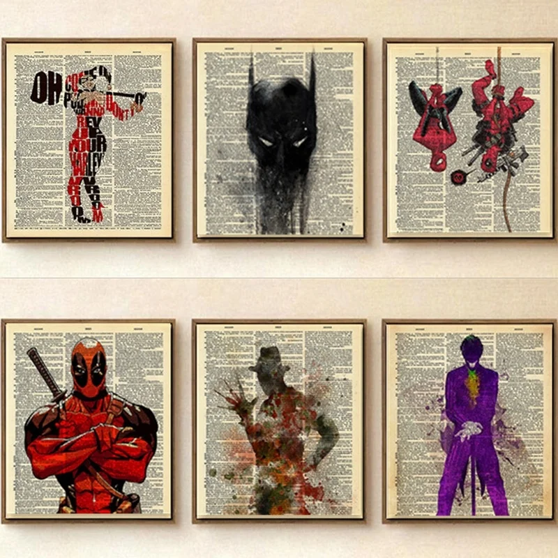 Marvel Бэтмен печать Canva картина маслом искусство современный домашний Настенный