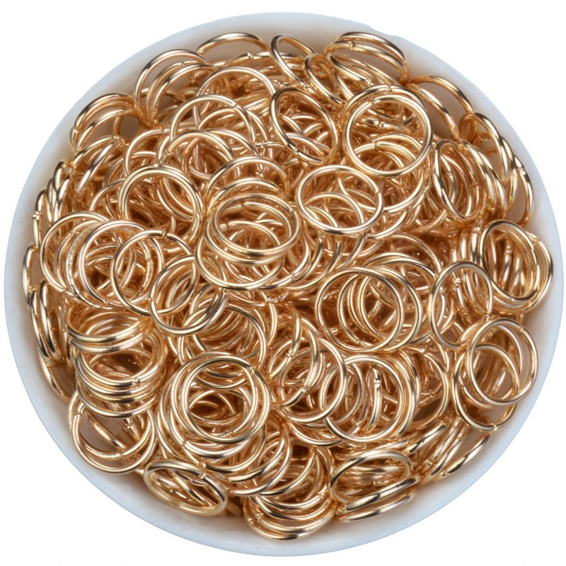 

KC Gold plating Jump Ring 4mm/6mm/8mm/10mm link loop Mixed Size DIY Jewelry making Connector Wire