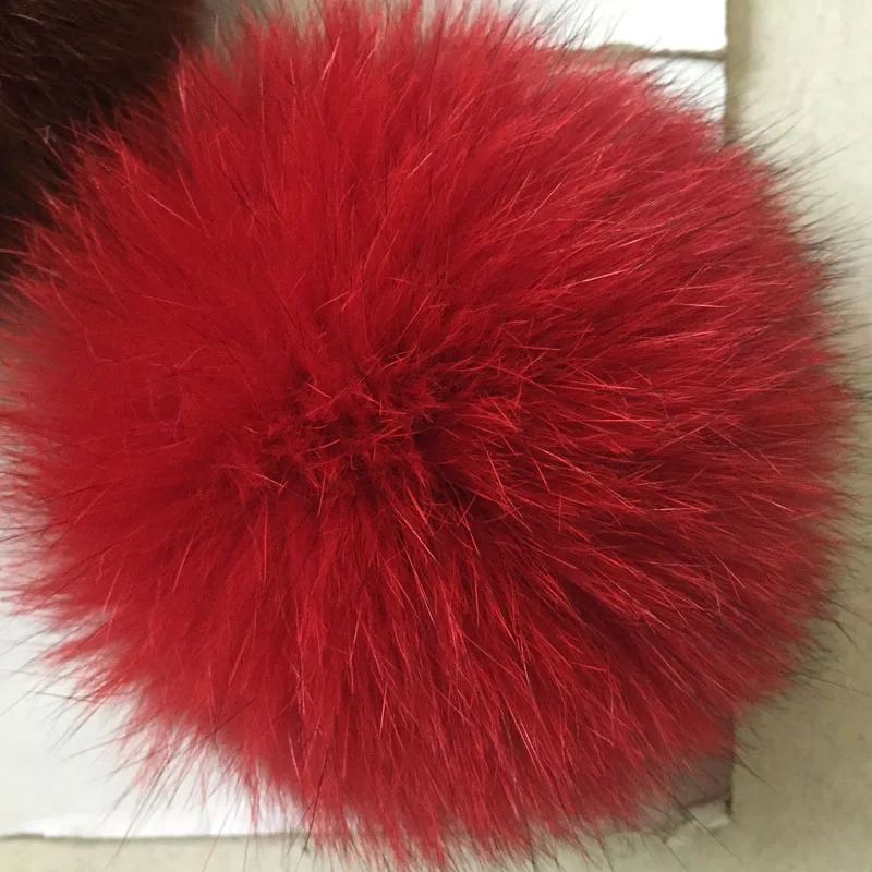 Супер Большие 14-15 см красочные полярные помпоны из лисьего меха роскошные меховые шарики для вязаной шерсти шапка зимняя шапка с натуральным мехом помпоны - Цвет: red