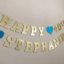 Блеск с днем 40TH 30TH на день рождения баннер наряд для фотосессий гирлянды овсянки пользовательские цвета и возраст и имя