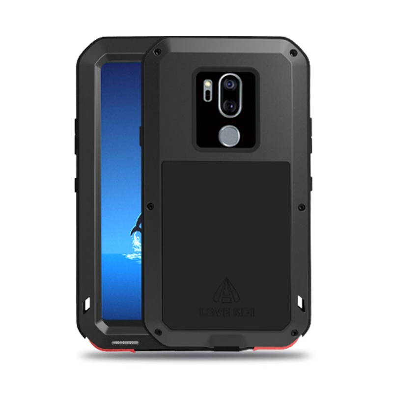 

Luxury Aluminum Metal Case For LG G7 ThinQ + Gorilla Glass Protector Silicone Cover Full Body Protective sFor LG G7 Case ThinQ