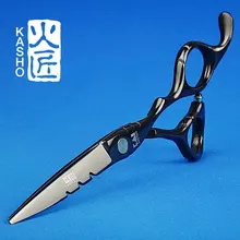 Japan 440c Kasho Scissors for Hairdressers Barber Shop Supplies Titanium Professional Hairdressing Scissors for Cutting Hair