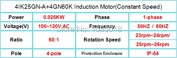 4IK25GN-A+4GN60K Induction Motor(Constant Speed)