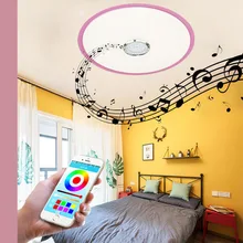 Led ceiling lamp round lamp living room modern bluetooth speaker light + mobile APP bedroom lamp warm romantic balcony lighting