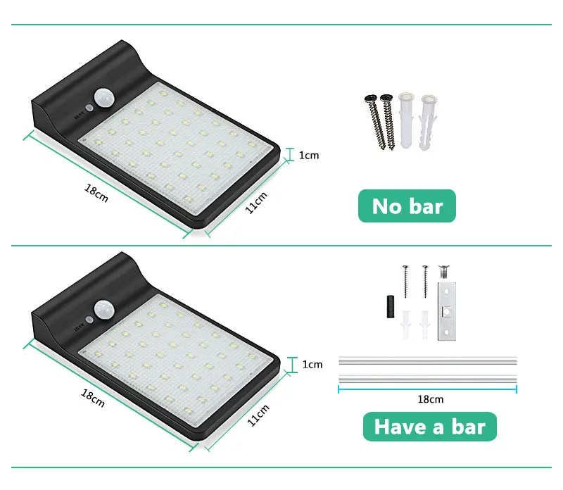 450LM 36 светодиодный настенный светильник на солнечной батарее с датчиком движения PIR, уличный светильник на солнечной энергии, уличный светильник для наружного освещения, настенный светильник для садовой дорожки