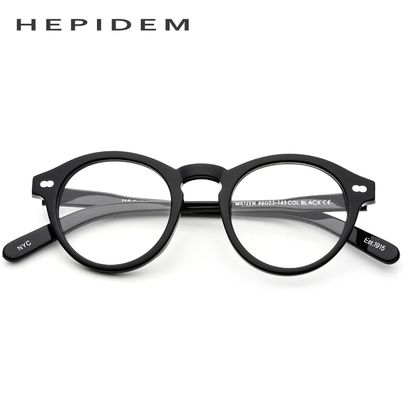 Vintage Runde Retro Myopie Rahmen Frauen Optische Männer Transparent Brillen Acetat Iq6wSt6