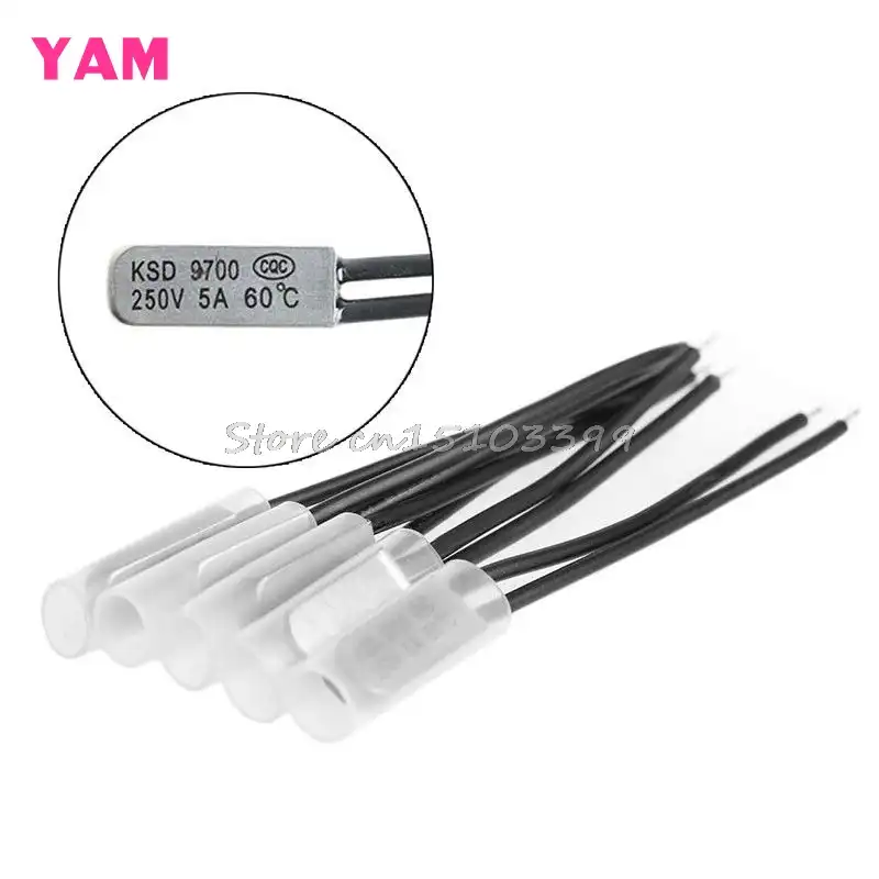 5Pcs KSD9700 Degrees Celsius Thermostat Control Temperature Switch 5A 250HFUK