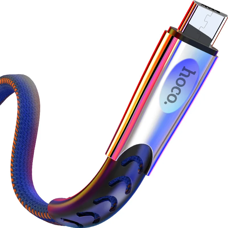Hoco 2.4A الألومنيوم سبائك المصغّر usb كابل 1.2 متر ل Xiaomi Redmi ملاحظة سريع شحن شاحن USB للهاتف المحمول كابل بيانات ل سامسون