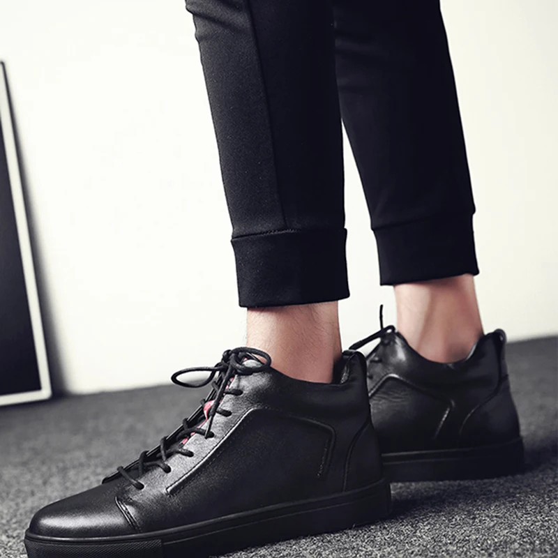 

Keep Warm Men Winter Boots High Quality Genuine Leather Wear Casual Shoes Working Fashion Men Shoes HH-204