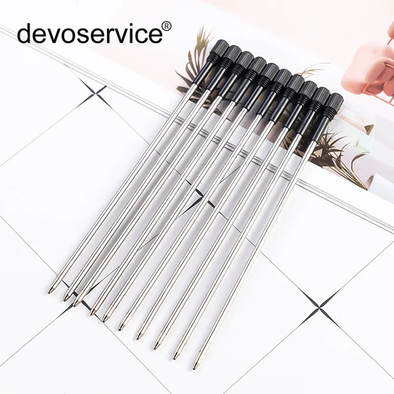 10pcs Large Diamond Pen Refill Metal Ballpoint Refill Student Stationery Writing Smooth 1.0mm Black Blue Two Kinds Of Ink Refill 10 pcs paintbrush marker refill student pen refills fiber smooth writing points