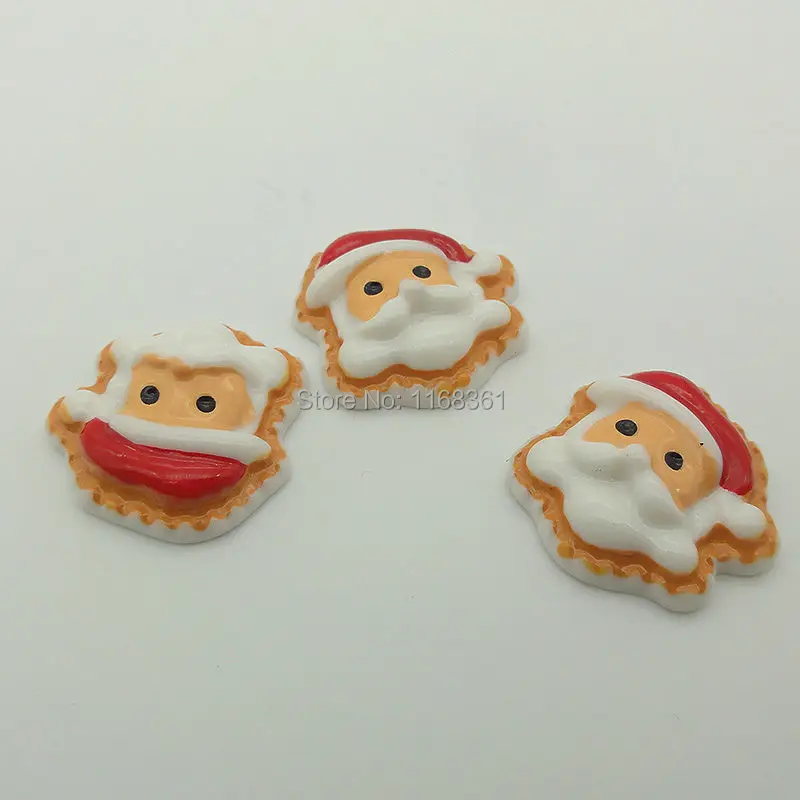 1pcs/lot resin flat back Christmas father head 21mm Cabochons Hair Bow Center DIY Christmas decration C111-7
