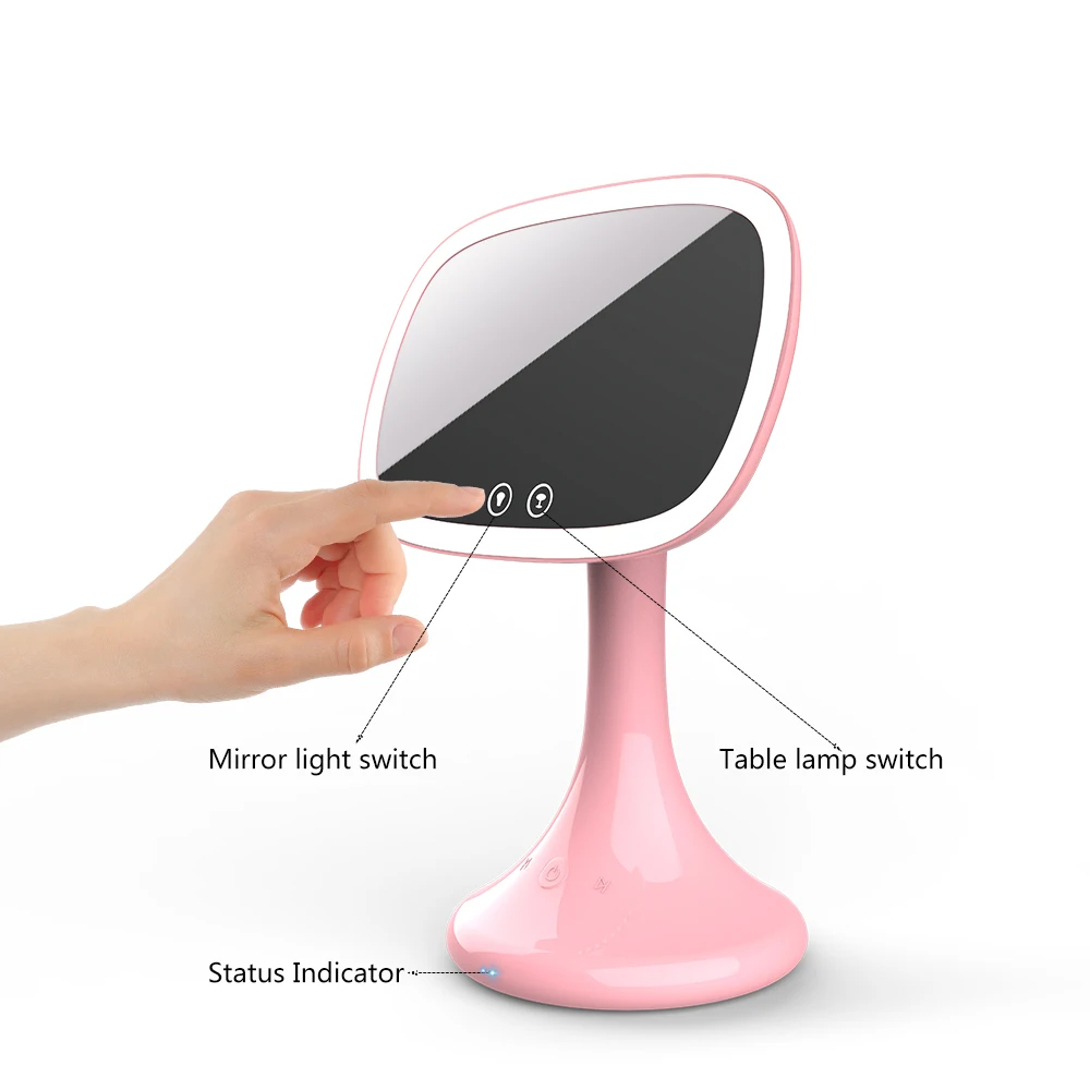 Tela de Toque do Bluetooth Espelho de Vaidade de Carregamento Traseiras sem Fio Ampliação Maquiagem Espelho Luzes Regulável Espelhos Cosméticos 10x Usb 9 Espelhos para maquiagem