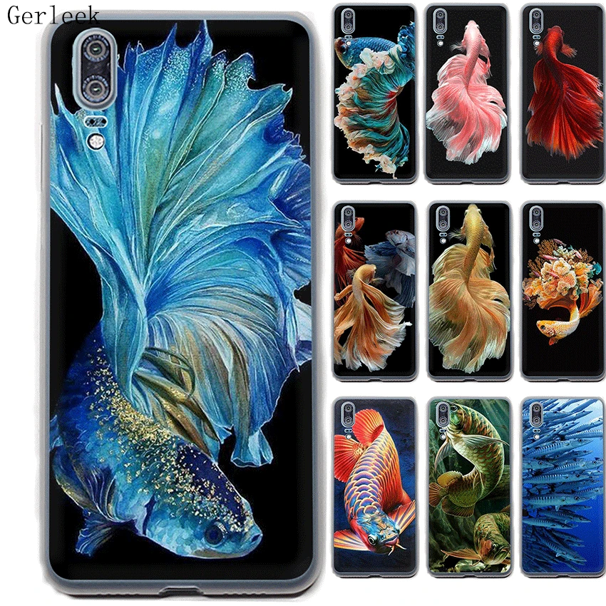 

Gerleek Beautiful Color Fish Case For Huawei Honor 6A 6C 7A Pro 7C 7X 8X 9 10 Lite Note 10 8C Play Cover Shell