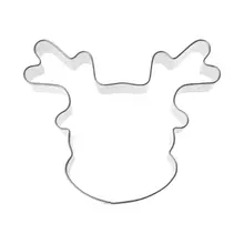 Резак для печенья из нержавеющей стали, форма для печенья, форма для рождественской головы оленя, форма для оленей, инструмент для поделок, резак для помадки, пряников, печенья
