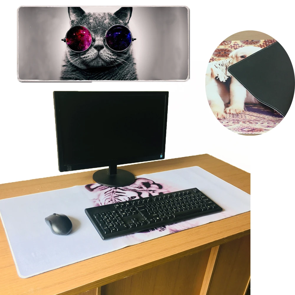 900x400mm Large Office Desk Mat Customized Print Keyboard Computer Mouse Rubber Pad Laptop Cushion Soft Mat Gaming Mousepad Mats