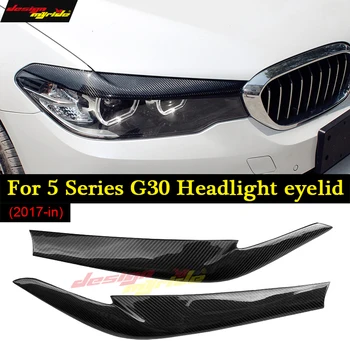 

For BMW 5 Series G30 G31 Headlight Eyelids Sedan 520i 528i 550i Carbon Fiber 2pcs Headlight Eyelids Eyebrows Covers Trim 2017-in