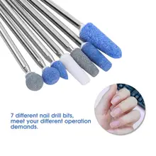 Фрезер для ногтей, сверлильный 7 шт./компл. ногтей бор, фрезы, насадки шлифовальный набор Электрический Фрезер для маникюра и педикюра Инструменты для маникюра, а