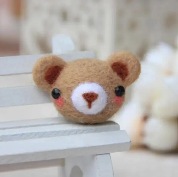 bear Маленький Медвежонок кукла ватный Войлок набор для рукоделия телефонная веревка Войлок needlecraft сделай сам, поделки ручной работы Рукоделие с инструментами плюс - Цвет: bear