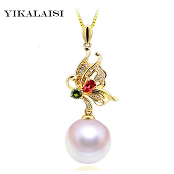 

YIKALAISI 2017 Pearl Necklace Natural Pearl Jewelry Choker Necklace Pendant 925 Sterling Silver Jewelry For Women Gift