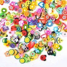 Фимо-трости 3D наклейки из Fimo для нейл-арта украшения фрукты из полимерной глины для дизайна ногтей, 3 мм перо ломтики Fimo игровое тесто глины трости ZJ1202