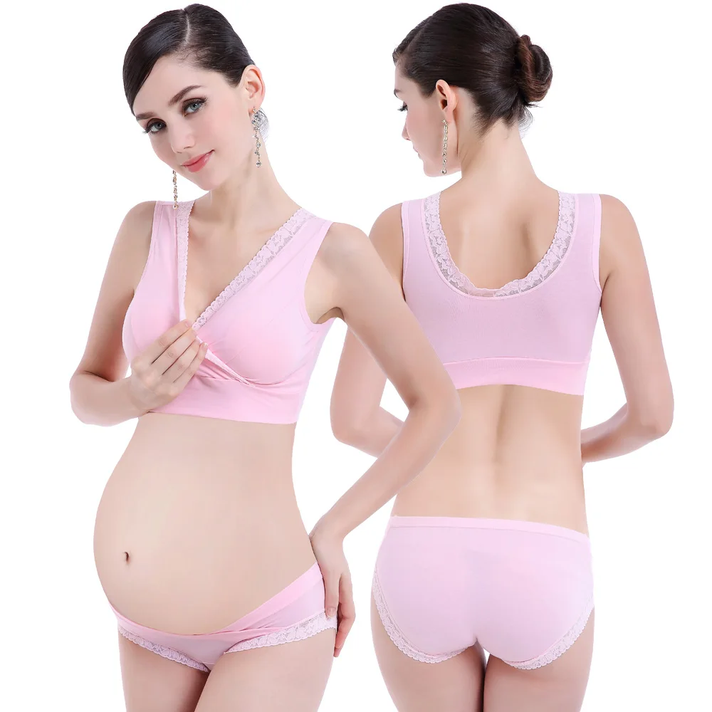 ZTOV Breastfeeding Maternity Nursing Bra+panties Lace Bra for Pregnant  Women Pregnancy Underwear Breast Feed Bra Set