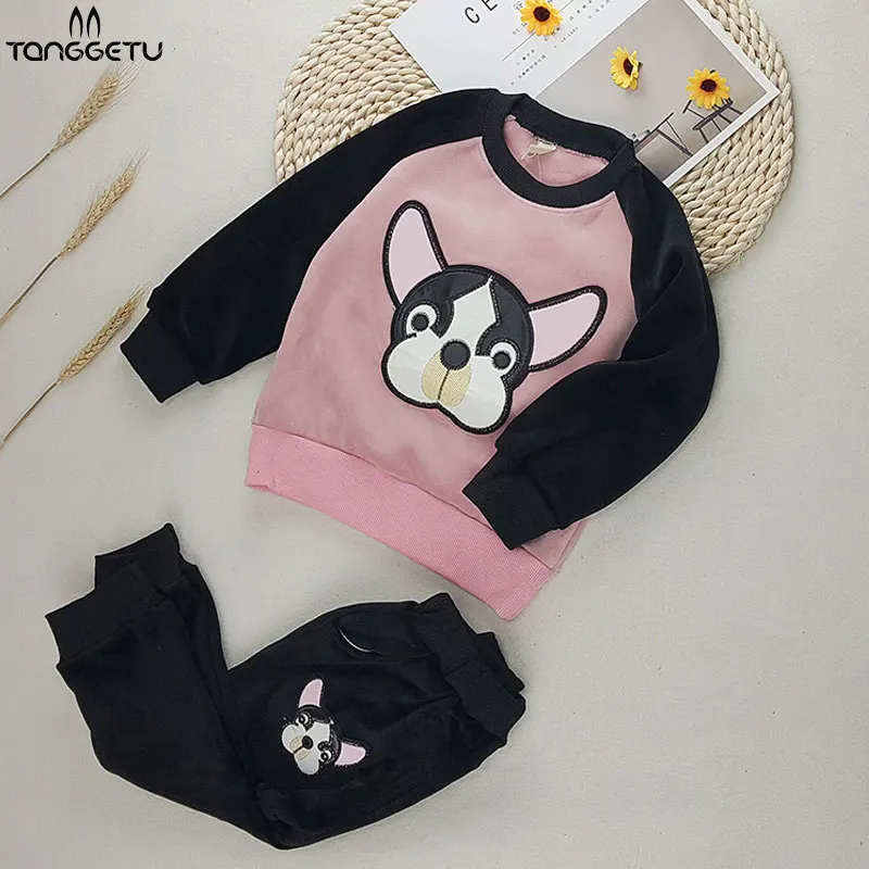 2018 Herfst Meisjes Sport Past Nieuwe Baby Meisjes Kleding Sets Met Leuke Cartoon Puppy Kinderen Set Trainingspak 3 Kleur T -shirt + broek 2018 Herfst Meisjes Sport Past Nieuwe Baby Meisjes Kleding Sets Met Leuke Cartoon Puppy Kinderen Set Trainingspak 3 Kleur T -shirt + broek