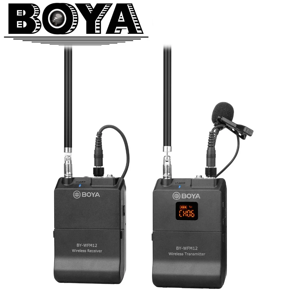 BOYA BY-WFM12 VHF Беспроводная микрофонная система для IOS Android смартфонов, видео зеркалок, видеокамер, аудио рекордеров, вещателей