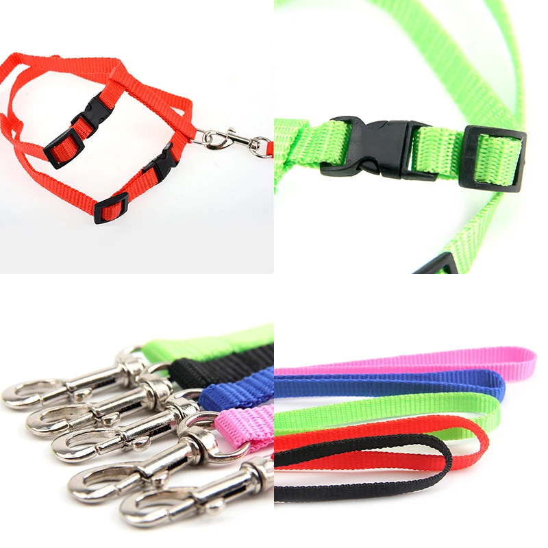 Cat Adjustable Nylon Harness Leash Pet Traction Lead Rope Kitten Walking Breast-band Halter Chest Straps Collar Multiple Color
