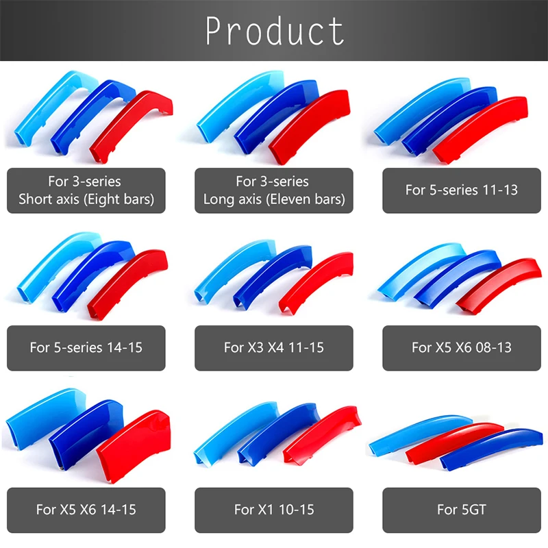Бумблок ABS 3 шт. 3D Автомобильные Чехлы передняя решетка отделка спортивная полоса M мощность производительность для BMW X5 E70 F16 F10 F30 X6 F15 наклейки