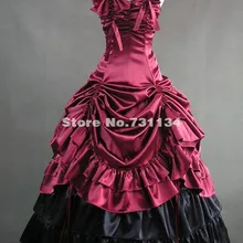 Темно-красный цвет благородный и элегантный готический, викторианской эпохи платье викторианское бальное платье