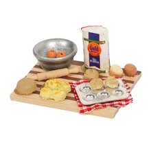 1:12 Кукольный дом, мини-Рич-точка для лица, делая стол, разделочная доска, мука, миниатюрная Кондитерская станция, кухонный кукольный домик, фаст-фуд