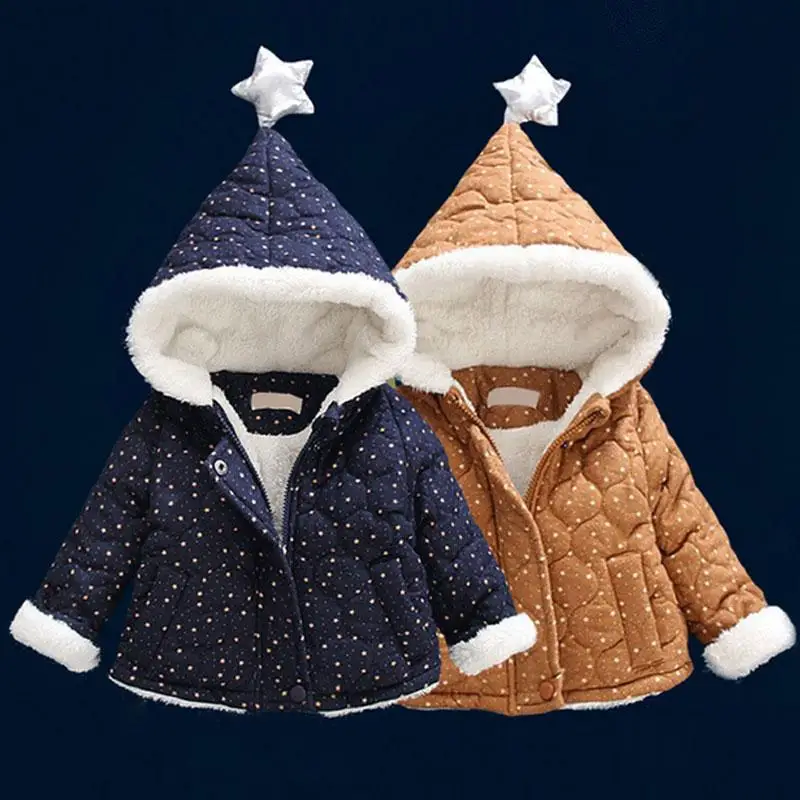 

2017 Newborn infant baby boy Jackets coat thick winter clothes for baby girls velvet hooded jacket child casual sport outerwear