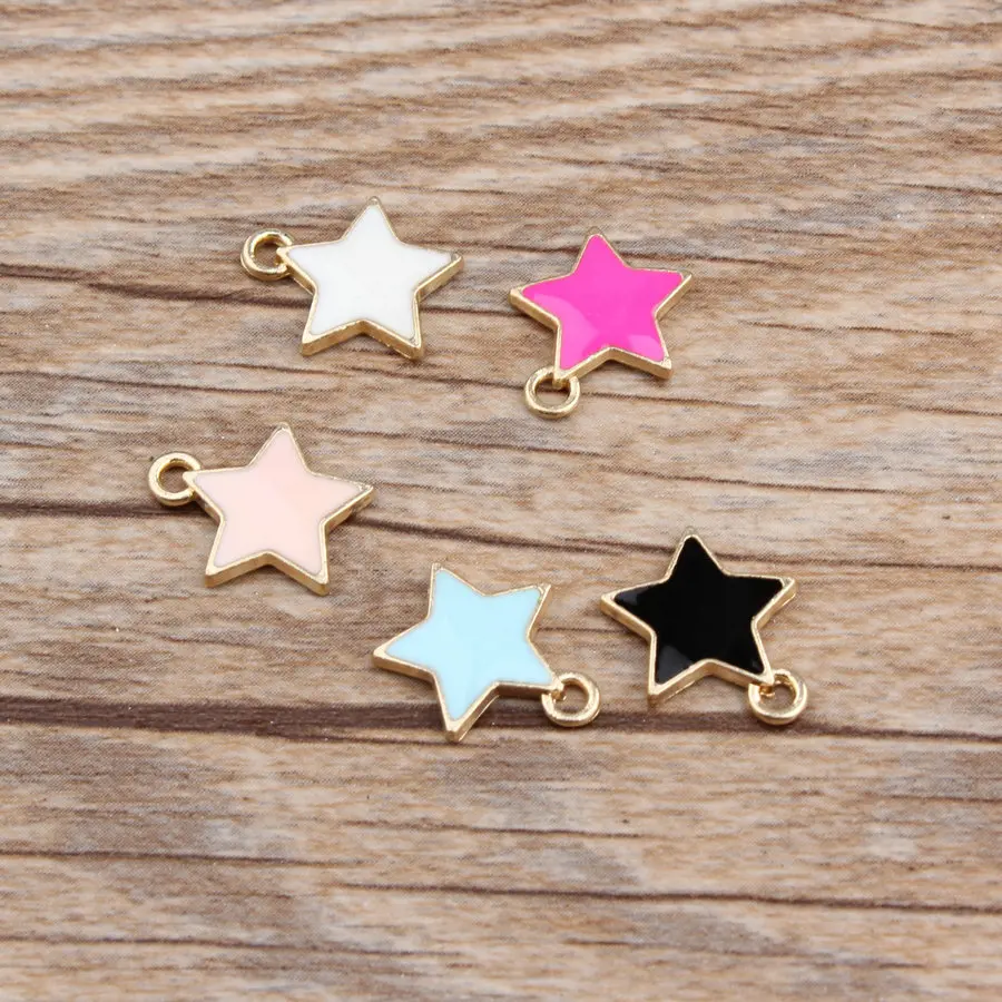 

10PC/pack KC Golden Drops Plating Color Stars Zinc Alloy Pendant Charms Fit for DIY Accessories Handmade Jewelry Free Shipping