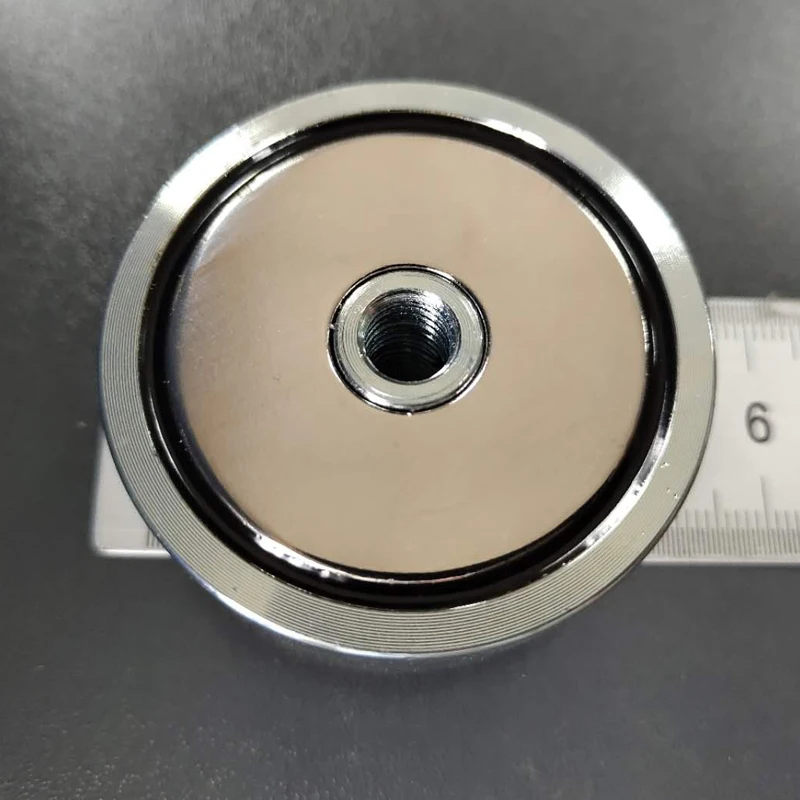 Kaufen Doppelseitige 120Kg Super Imanes Neodym N52 Magnet Starke Suche Magnet Magnetische Material Basis Angeln Magneten mit 15M seil