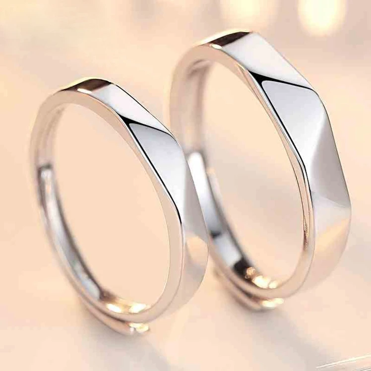 LIAMTING подлинные 925 пробы для влюбленных серебряные кольца простые конструкции регулируемый размер модные серебряные кольца для пар ювелирные изделия VB222 - Цвет основного камня: women ring