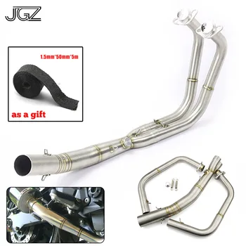

Motorcycle Exhaust Pipe Front Middle Link Pipe Stainless Steel Tube Full System For Kawasaki Ninja 400 2018 Modified Accessories