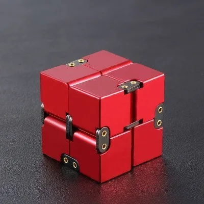 Декомпрессионный бесконечный магический куб бесконечный блок магический куб из алюминиевого сплава декомпрессионные игрушки подарки практичный подарок - Цвет: Red