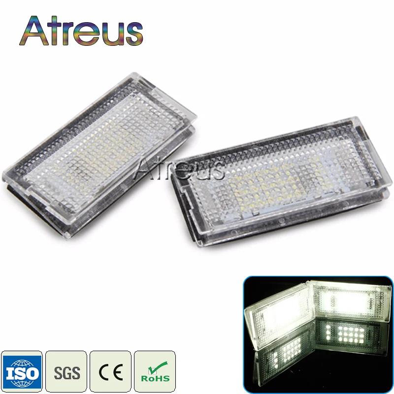 Atreus Car LED License Plate Lights 12V For BMW E46 4D 323i 325i 328i Accessories White SMD3528 LED Number Plate Lamp Bulb Kit auto car led number license plate lights lamp bulb car styling xenon white for mitsubishi asx vehicles tail rear lamp
