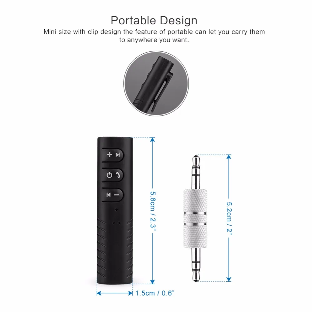 Универсальный мини комплект беспроводной связи Bluetooth для автомобиля Hands free 3,5 мм разъем Bluetooth аудио приемник адаптер AUX для динамика наушников