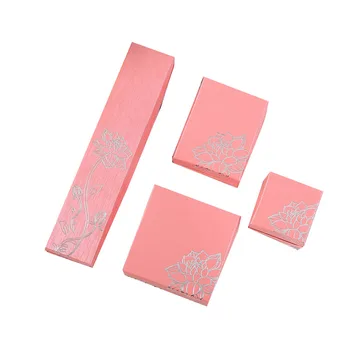 

Pink Boxes for Jewelry 100pcs/lot Ring Earring Packaging Boxes Paper Cases For Necklace Bracelet jewelry organizer box