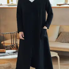 Хлопок черный мужской весна и осень Wing chun костюмы Zen лежал медитации халаты Тай Чи платье Костюм Танг кунг-фу пальто