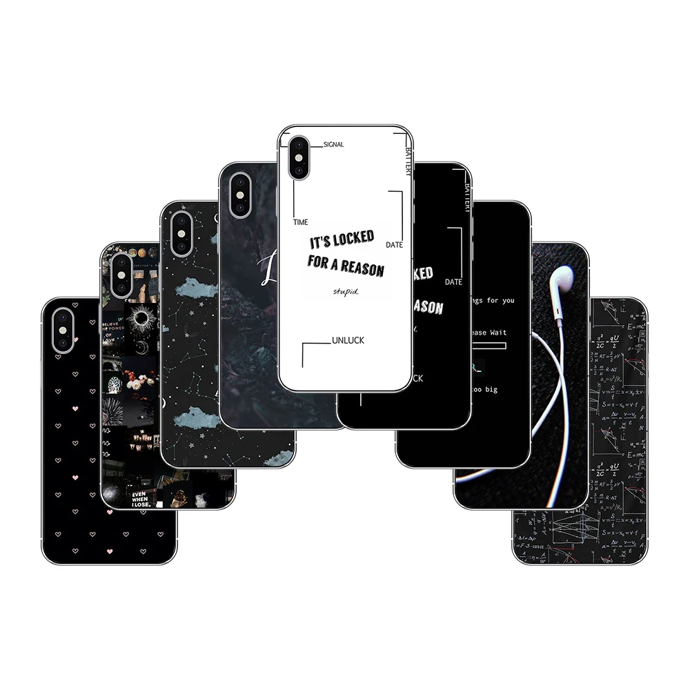 Eletei белого и черного цвета с цитатами чехол для iPhone X XR XS Max 6 S 7 8plus небо сердце
