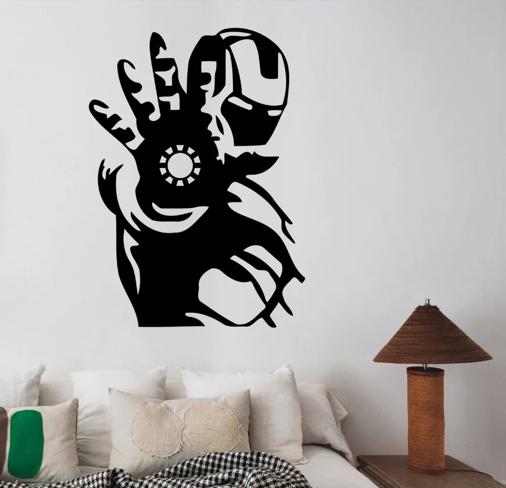 Iron Man Wall Art Decal Tony Stark Vinyl Sticker Marvel Comic Boys Room