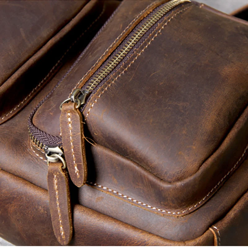 AETOO Mad Horse Leather man Chest bag original leather retro head cowhide casual shoulder crossbody bag