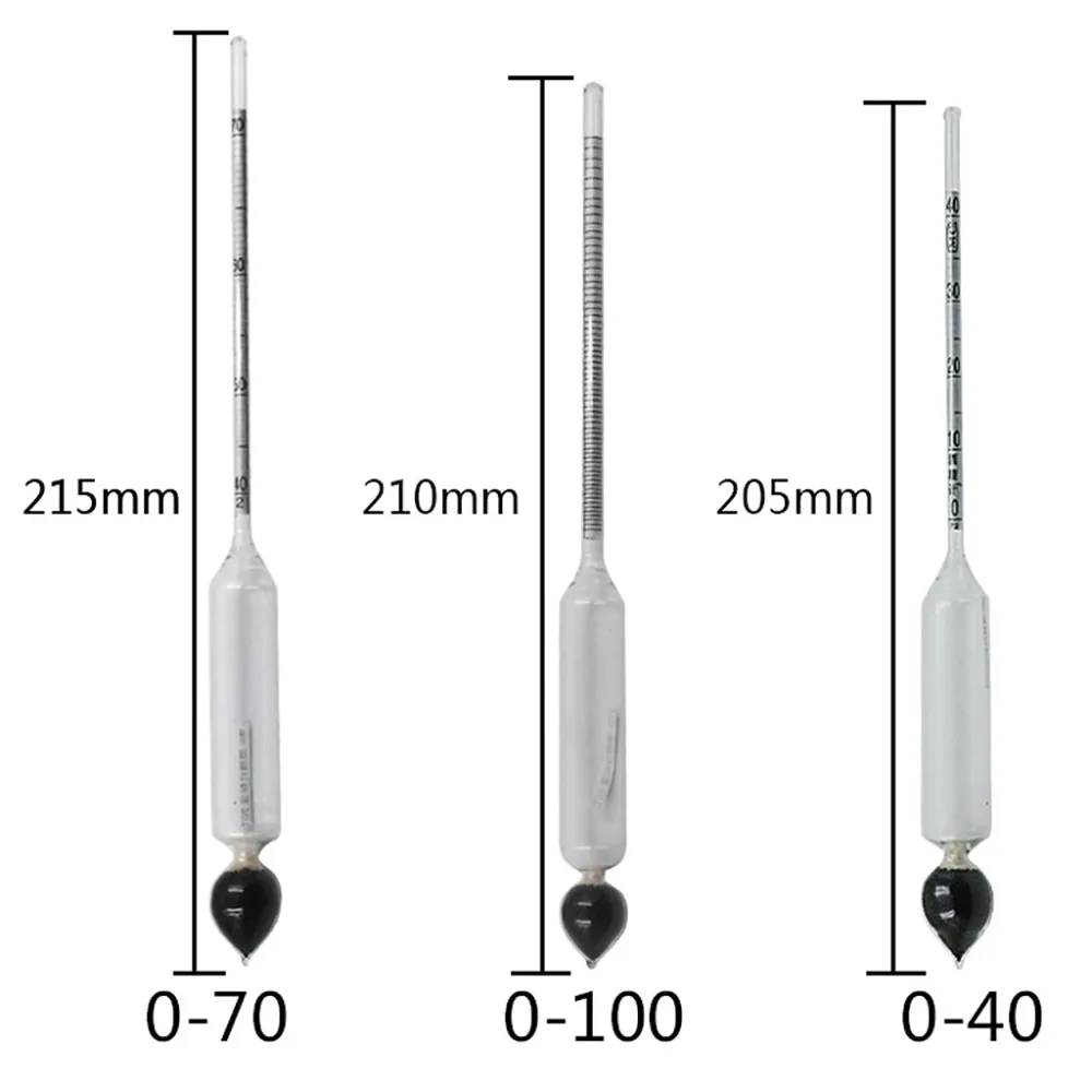 3 шт., стеклянный спиртометр, Ареометр, тестер от 0 до с термометром, чехол для гаджета, набор для винных инструментов