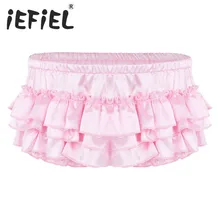 Новое поступление, мужское нижнее белье, мягкий блестящий атлас, гофрированные шаровары, многоуровневые трусики с юбкой, трусы-боксеры, нижнее белье, трусы